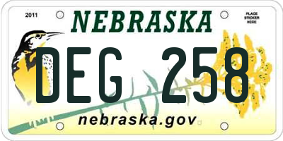 NE license plate DEG258