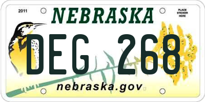 NE license plate DEG268