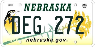 NE license plate DEG272