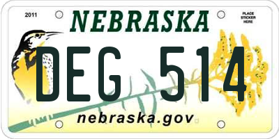 NE license plate DEG514
