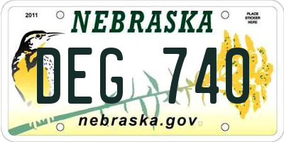 NE license plate DEG740