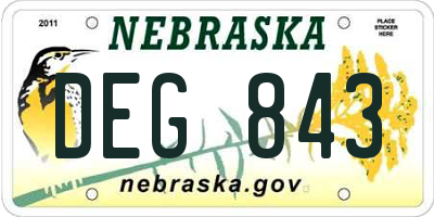 NE license plate DEG843