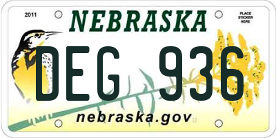 NE license plate DEG936