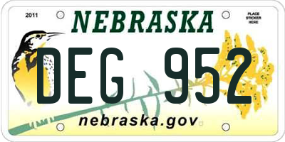 NE license plate DEG952
