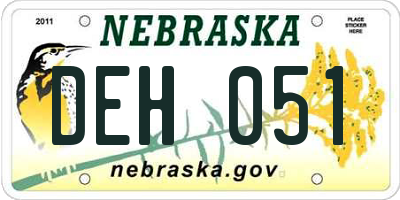 NE license plate DEH051
