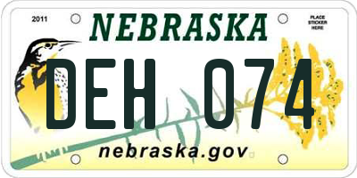NE license plate DEH074