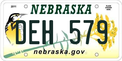 NE license plate DEH579