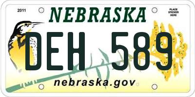 NE license plate DEH589