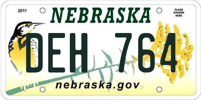 NE license plate DEH764