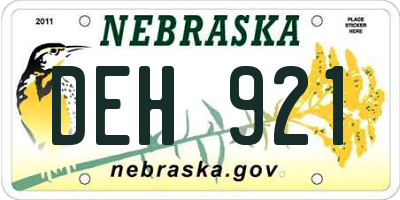 NE license plate DEH921