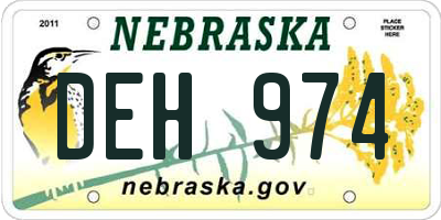NE license plate DEH974