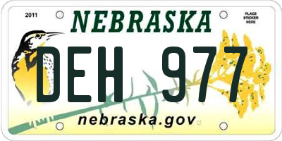 NE license plate DEH977