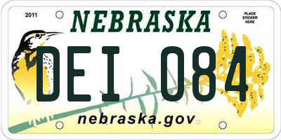 NE license plate DEI084