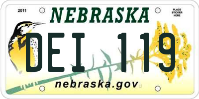 NE license plate DEI119