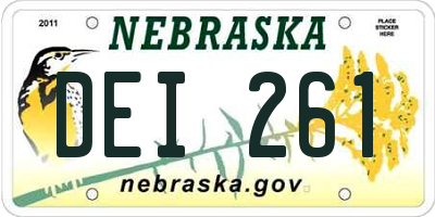 NE license plate DEI261