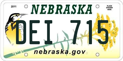 NE license plate DEI715