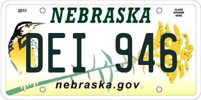 NE license plate DEI946