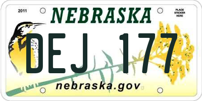NE license plate DEJ177