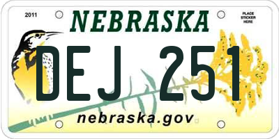 NE license plate DEJ251