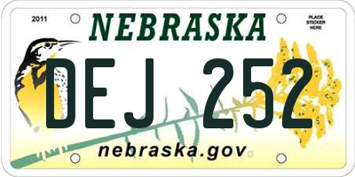 NE license plate DEJ252