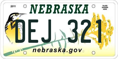 NE license plate DEJ321