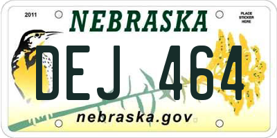 NE license plate DEJ464