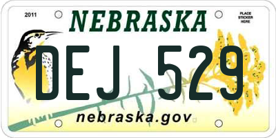 NE license plate DEJ529