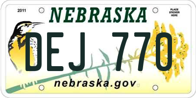 NE license plate DEJ770