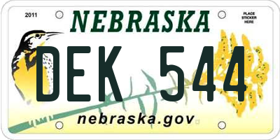 NE license plate DEK544