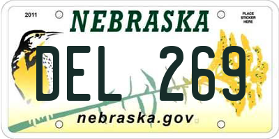 NE license plate DEL269