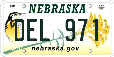 NE license plate DEL971