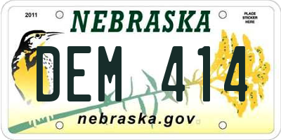 NE license plate DEM414