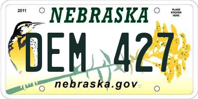 NE license plate DEM427