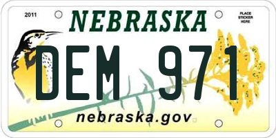 NE license plate DEM971