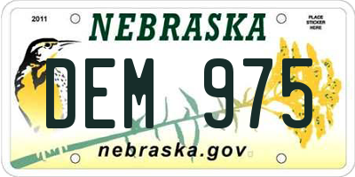 NE license plate DEM975