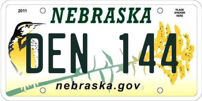 NE license plate DEN144