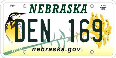 NE license plate DEN169