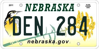 NE license plate DEN284