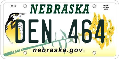NE license plate DEN464