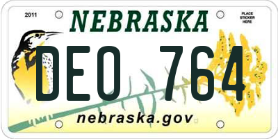 NE license plate DEO764