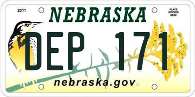 NE license plate DEP171