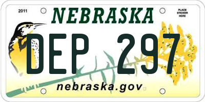 NE license plate DEP297