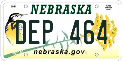 NE license plate DEP464