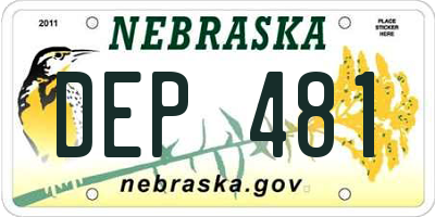 NE license plate DEP481
