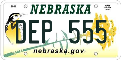 NE license plate DEP555