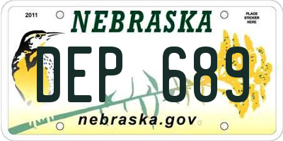 NE license plate DEP689
