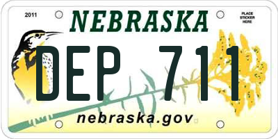 NE license plate DEP711