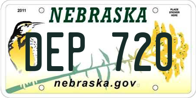 NE license plate DEP720
