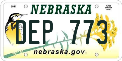 NE license plate DEP773