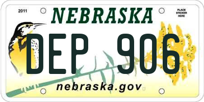 NE license plate DEP906